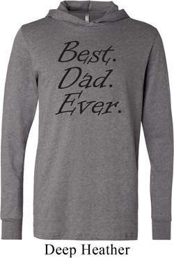 Mens Dad Shirt Best Dad Ever Black Print Lightweight Hoodie Tee