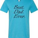 Mens Dad Shirt Best Dad Ever Black Print Tri Blend V-neck Tee T-Shirt