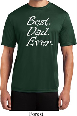 Mens Dad Shirt Best Dad Ever White Print Moisture Wicking Tee T-Shirt