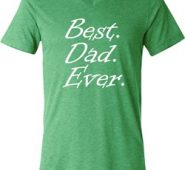 Mens Dad Shirt Best Dad Ever White Print Tri Blend V-neck Tee T-Shirt