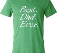 Mens Dad Shirt Best Dad Ever White Print Tri Blend V-neck Tee T-Shirt