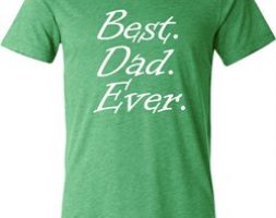 Mens Dad Shirt Best Dad Ever White Print Tri Blend V-neck Tee T-Shirt