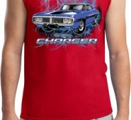 Mens Dodge Shirt Blue Dodge Charger Muscle Tee T-Shirt