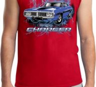 Mens Dodge Shirt Blue Dodge Charger Muscle Tee T-Shirt