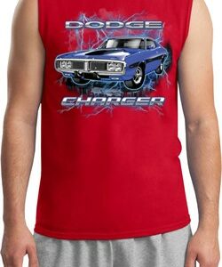 Mens Dodge Shirt Blue Dodge Charger Muscle Tee T-Shirt