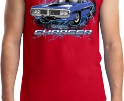 Mens Dodge Shirt Blue Dodge Charger Muscle Tee T-Shirt