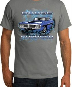 Mens Dodge Shirt Blue Dodge Charger Organic Tee T-Shirt