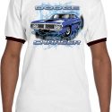 Mens Dodge Shirt Blue Dodge Charger Ringer Tee T-Shirt