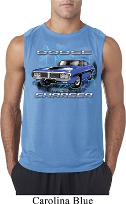 Mens Dodge Shirt Blue Dodge Charger Sleeveless Tee T-Shirt