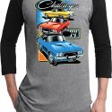 Mens Dodge Shirt Challenger Trio Raglan Tee T-Shirt