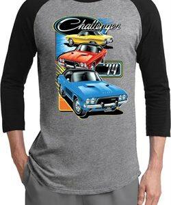 Mens Dodge Shirt Challenger Trio Raglan Tee T-Shirt