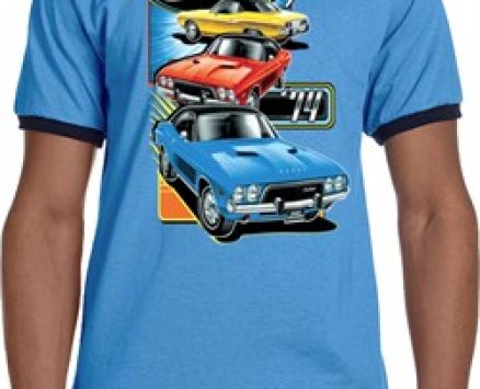 Mens Dodge Shirt Challenger Trio Ringer Tee T-Shirt
