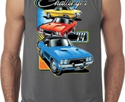 Mens Dodge Shirt Challenger Trio Sleeveless Tee T-Shirt