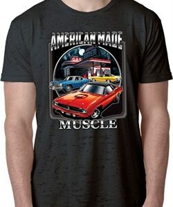 Mens Dodge Shirt Chrysler American Made Burnout Tee T-Shirt