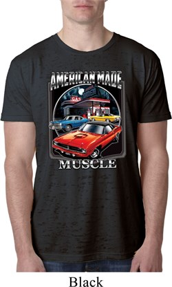 Mens Dodge Shirt Chrysler American Made Burnout Tee T-Shirt