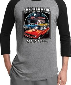 Mens Dodge Shirt Chrysler American Made Raglan Tee T-Shirt