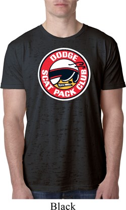 Mens Dodge Shirt Dodge Scat Pack Club Burnout Tee T-Shirt