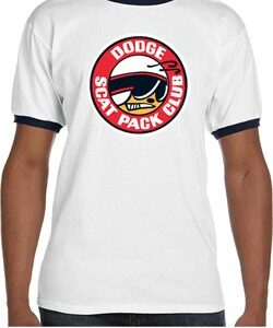 Mens Dodge Shirt Dodge Scat Pack Club Ringer Tee T-Shirt