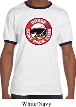 Mens Dodge Shirt Dodge Scat Pack Club Ringer Tee T-Shirt