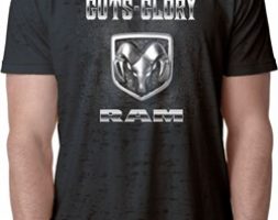 Mens Dodge Shirt Guts and Glory Ram Logo Burnout Tee T-Shirt