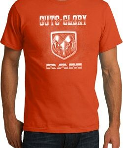 Mens Dodge Shirt Guts and Glory Ram Logo Organic Tee T-Shirt