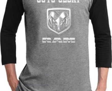 Mens Dodge Shirt Guts and Glory Ram Logo Raglan Tee T-Shirt