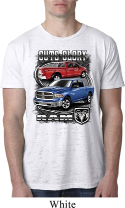 Mens Dodge Shirt Guts and Glory Ram Trucks Burnout Tee T-Shirt