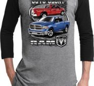 Mens Dodge Shirt Guts and Glory Ram Trucks Raglan Tee T-Shirt