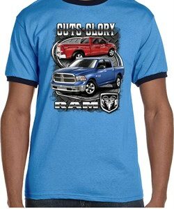 Mens Dodge Shirt Guts and Glory Ram Trucks Ringer Tee T-Shirt