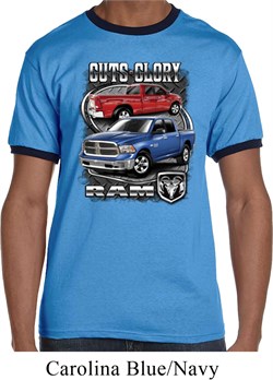 Mens Dodge Shirt Guts and Glory Ram Trucks Ringer Tee T-Shirt