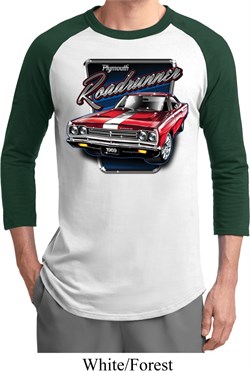 Mens Dodge Shirt Plymouth Roadrunner Raglan Tee T-Shirt