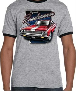 Mens Dodge Shirt Plymouth Roadrunner Ringer Tee T-Shirt