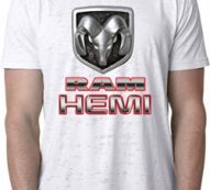 Mens Dodge Shirt Ram Hemi Logo Burnout Tee T-Shirt