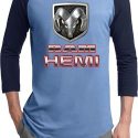 Mens Dodge Shirt Ram Hemi Logo Raglan Tee T-Shirt