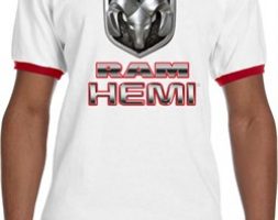 Mens Dodge Shirt Ram Hemi Logo Ringer Tee T-Shirt