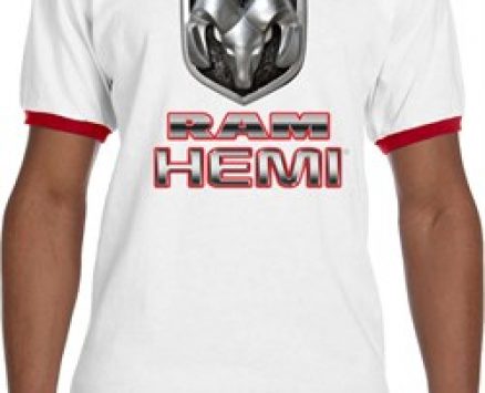 Mens Dodge Shirt Ram Hemi Logo Ringer Tee T-Shirt