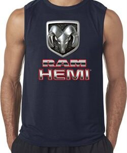 Mens Dodge Shirt Ram Hemi Logo Sleeveless Tee T-Shirt