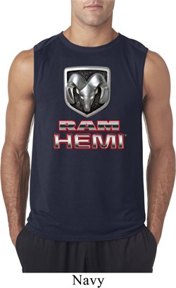 Mens Dodge Shirt Ram Hemi Logo Sleeveless Tee T-Shirt