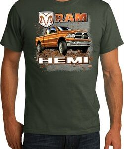 Mens Dodge Shirt Ram Hemi Trucks Organic Tee T-Shirt