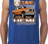 Mens Dodge Shirt Ram Hemi Trucks Sleeveless Tee T-Shirt