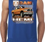 Mens Dodge Shirt Ram Hemi Trucks Sleeveless Tee T-Shirt