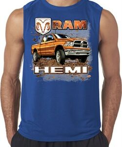 Mens Dodge Shirt Ram Hemi Trucks Sleeveless Tee T-Shirt