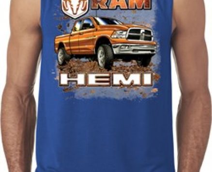Mens Dodge Shirt Ram Hemi Trucks Sleeveless Tee T-Shirt