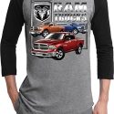 Mens Dodge Shirt Ram Trucks Raglan Tee T-Shirt