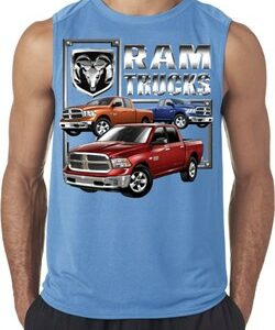 Mens Dodge Shirt Ram Trucks Sleeveless Tee T-Shirt