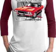 Mens Dodge Shirt Red Challenger Raglan Tee T-Shirt
