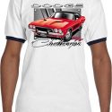 Mens Dodge Shirt Red Challenger Ringer Tee T-Shirt