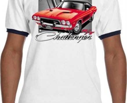 Mens Dodge Shirt Red Challenger Ringer Tee T-Shirt