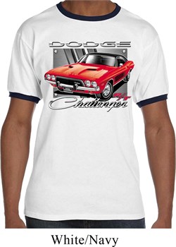 Mens Dodge Shirt Red Challenger Ringer Tee T-Shirt