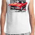 Mens Dodge Shirt Red Challenger White Muscle Tee T-Shirt